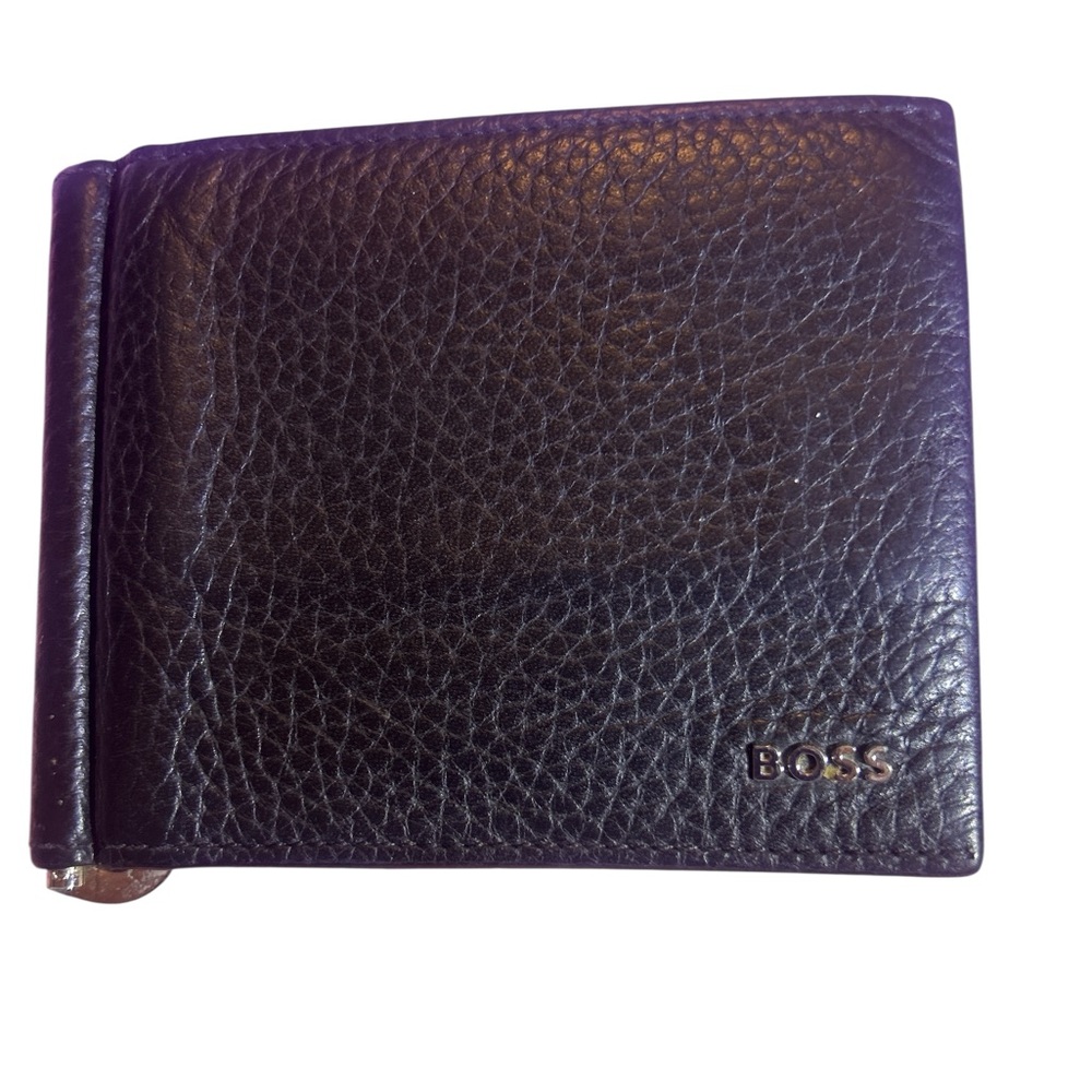BOSS Dark Leather Money Clip